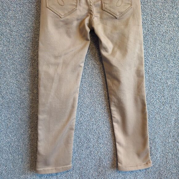 Jordache Girls Size 5 Tan Khaki Skinny Slim Leg Adjustable Waist Uniform Pants - Picture 7 of 8